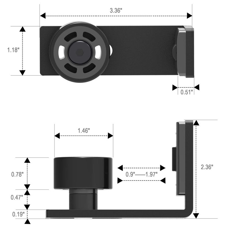 CCJH Sliding Barn Door Floor Guide Adjustable Wall Mounted Bottom Double Rollers Guide Black 1pcs - Image 4